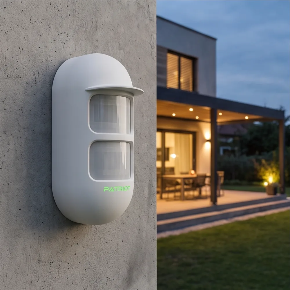 Patriot MotionDetector Outdoor на фасаде дома